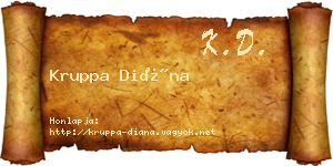 Kruppa Diána névjegykártya